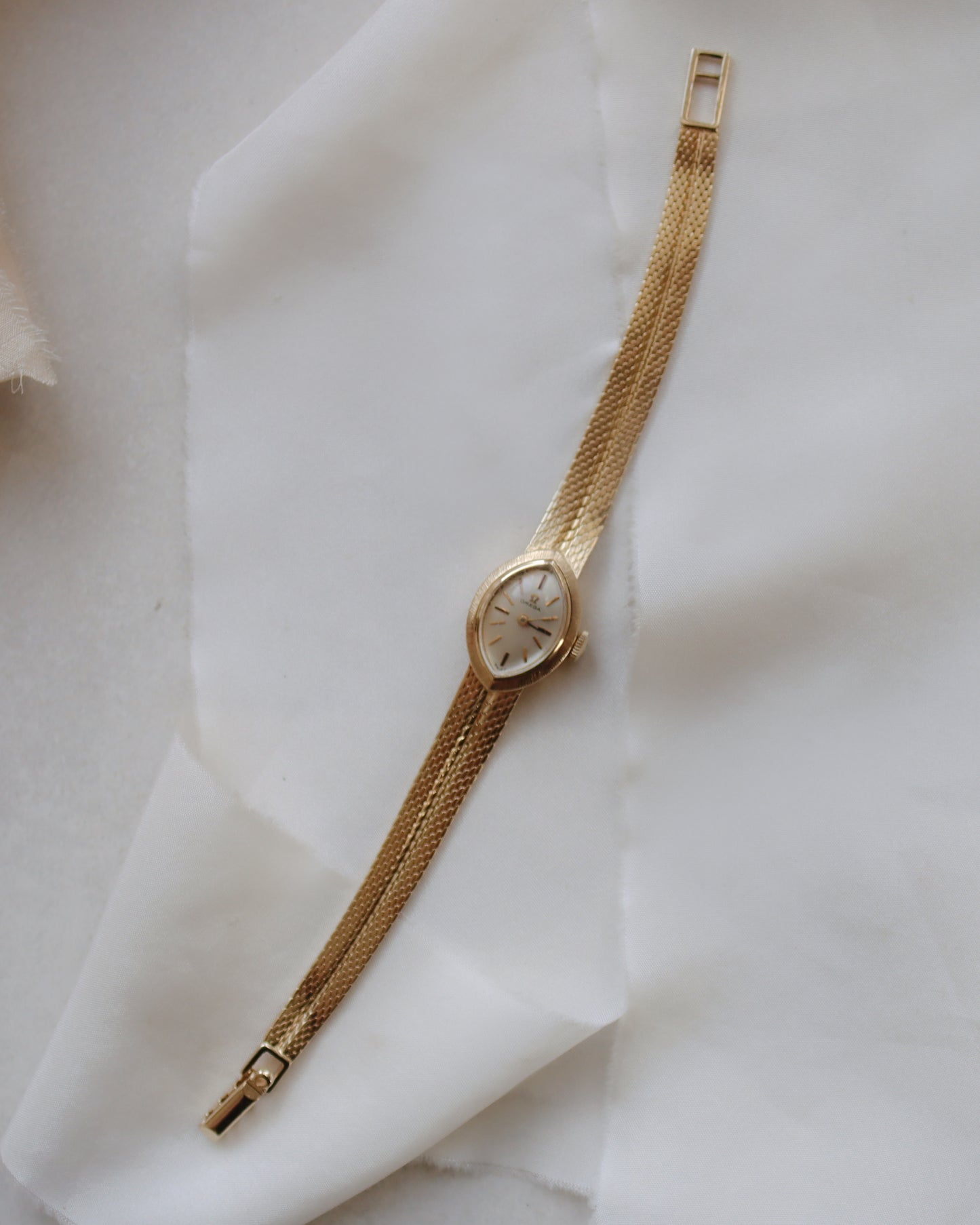 Super rare 1980's 14ct gold Omega watch with diamond shaped dial