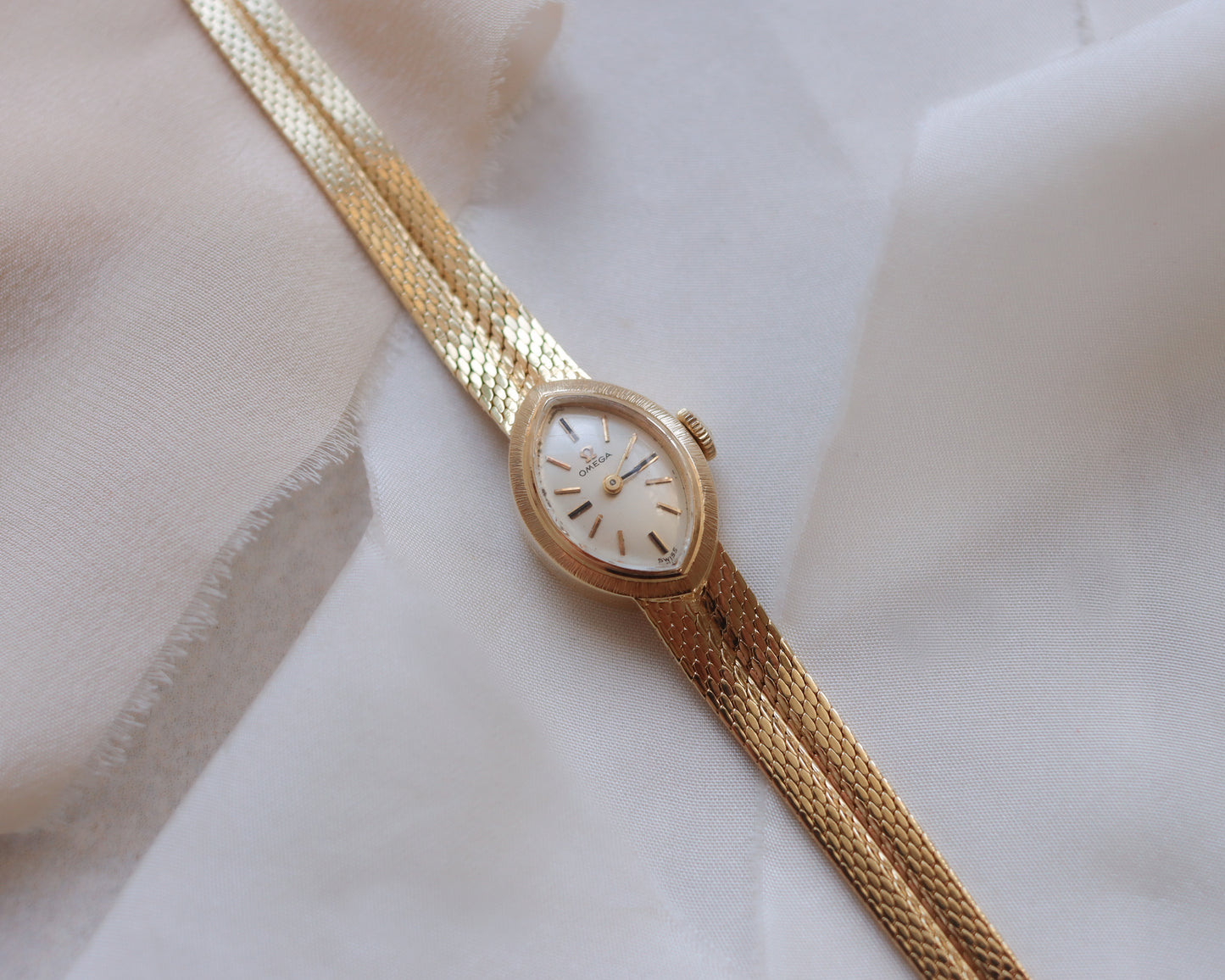 Super rare 1980's 14ct gold Omega watch with diamond shaped dial