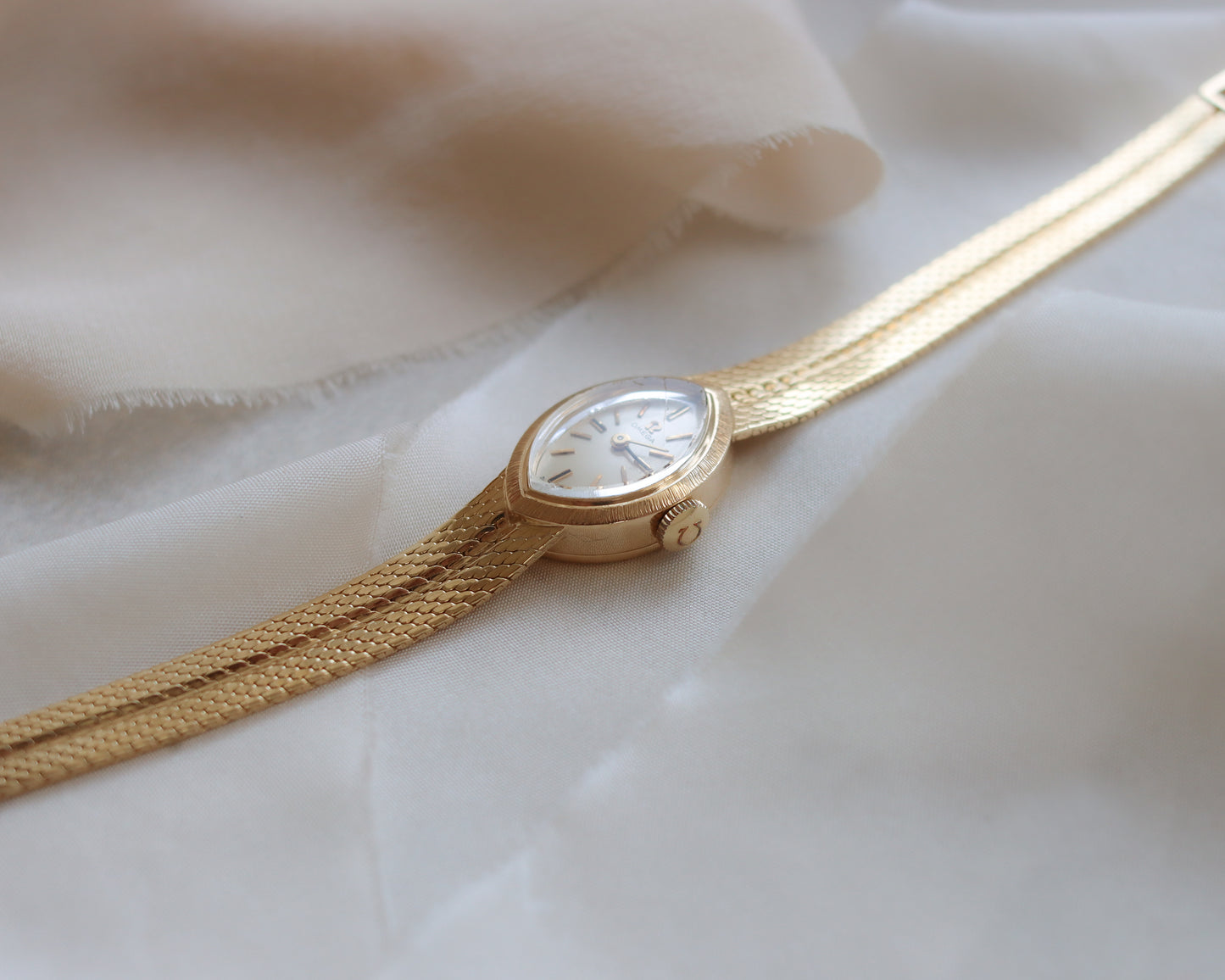 Super rare 1980's 14ct gold Omega watch with diamond shaped dial