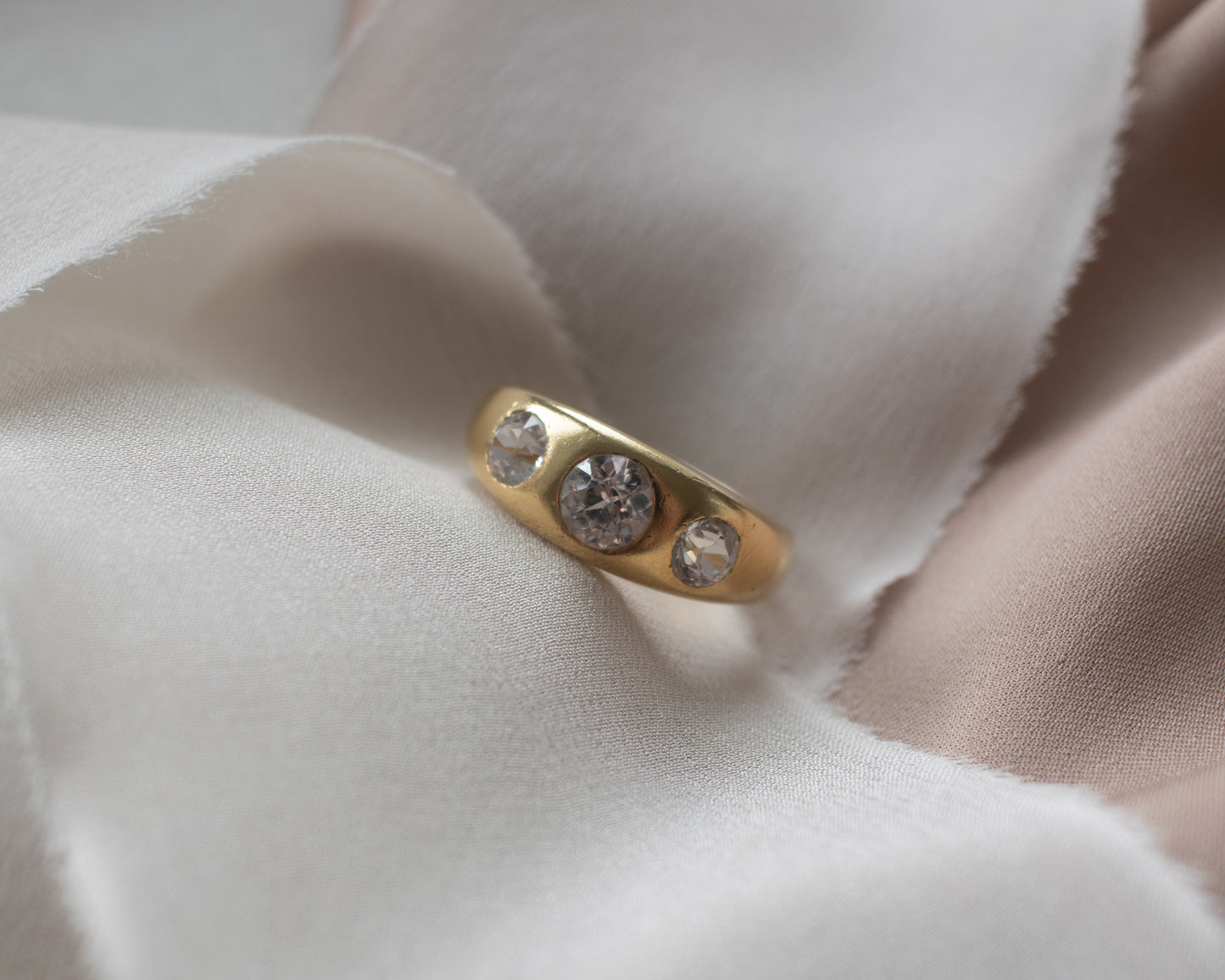 Victorian Gypsy Ring – 18ct Gold, Three Stone Setting