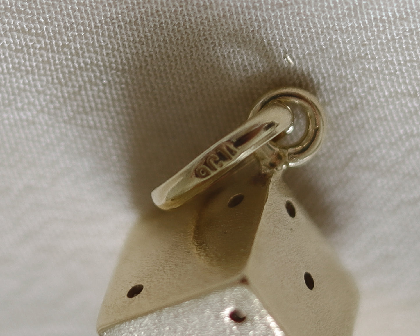 Brushed 9ct Gold Dice Pendant Charm