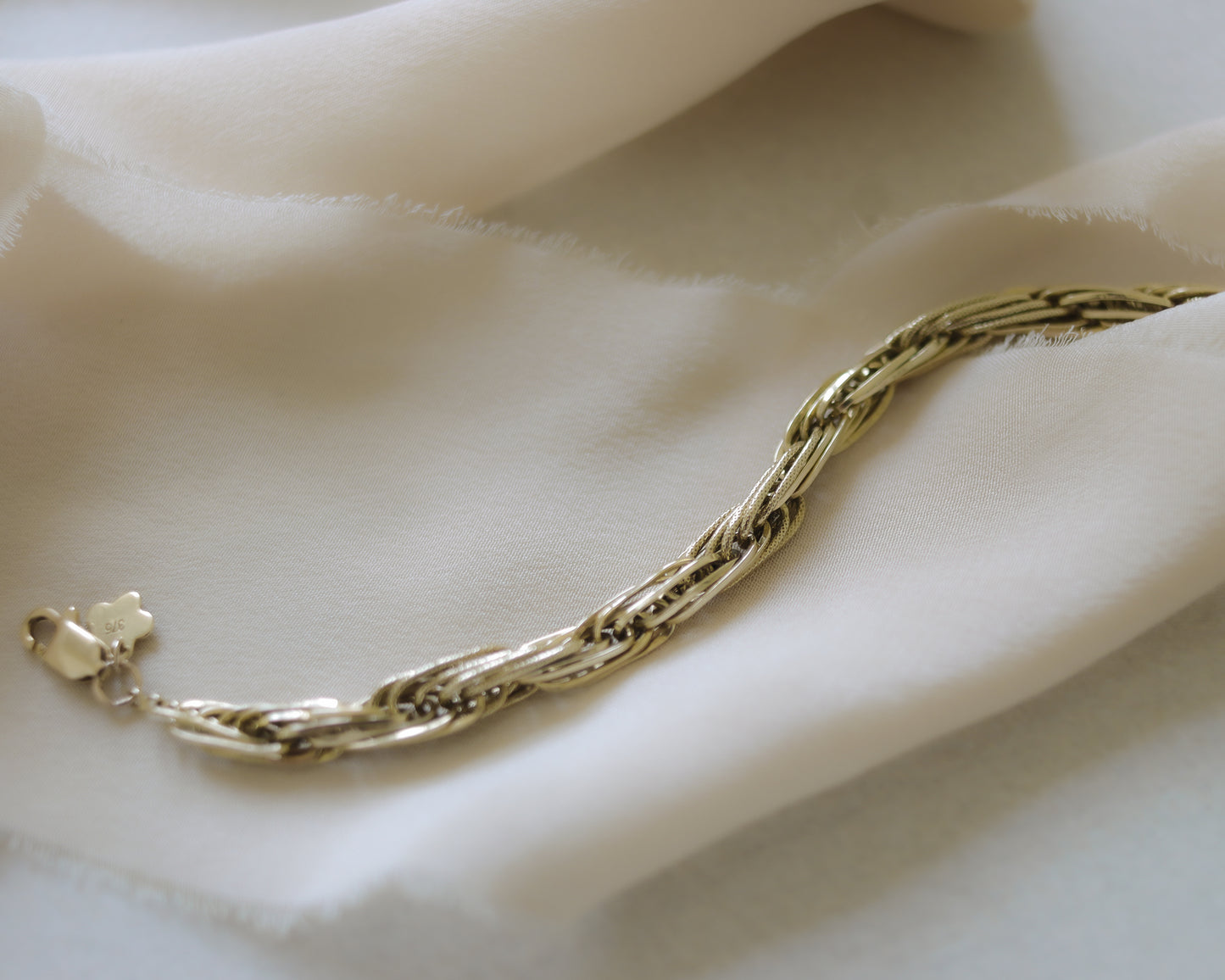 Chunky 9ct fancy rope link bracelet