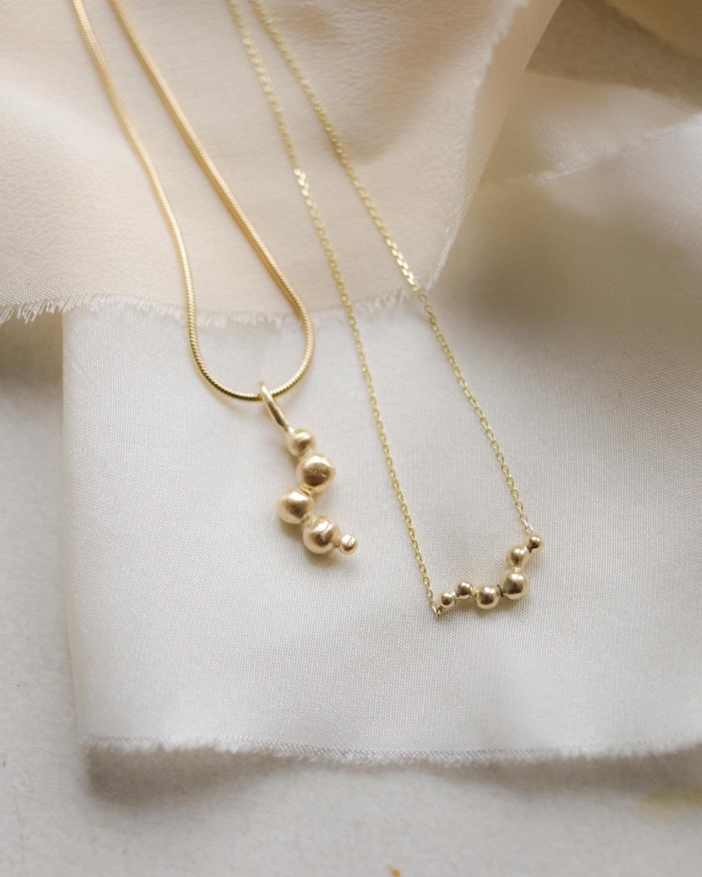 Recycled 9ct gold granulated orb pendant (excluding chain)