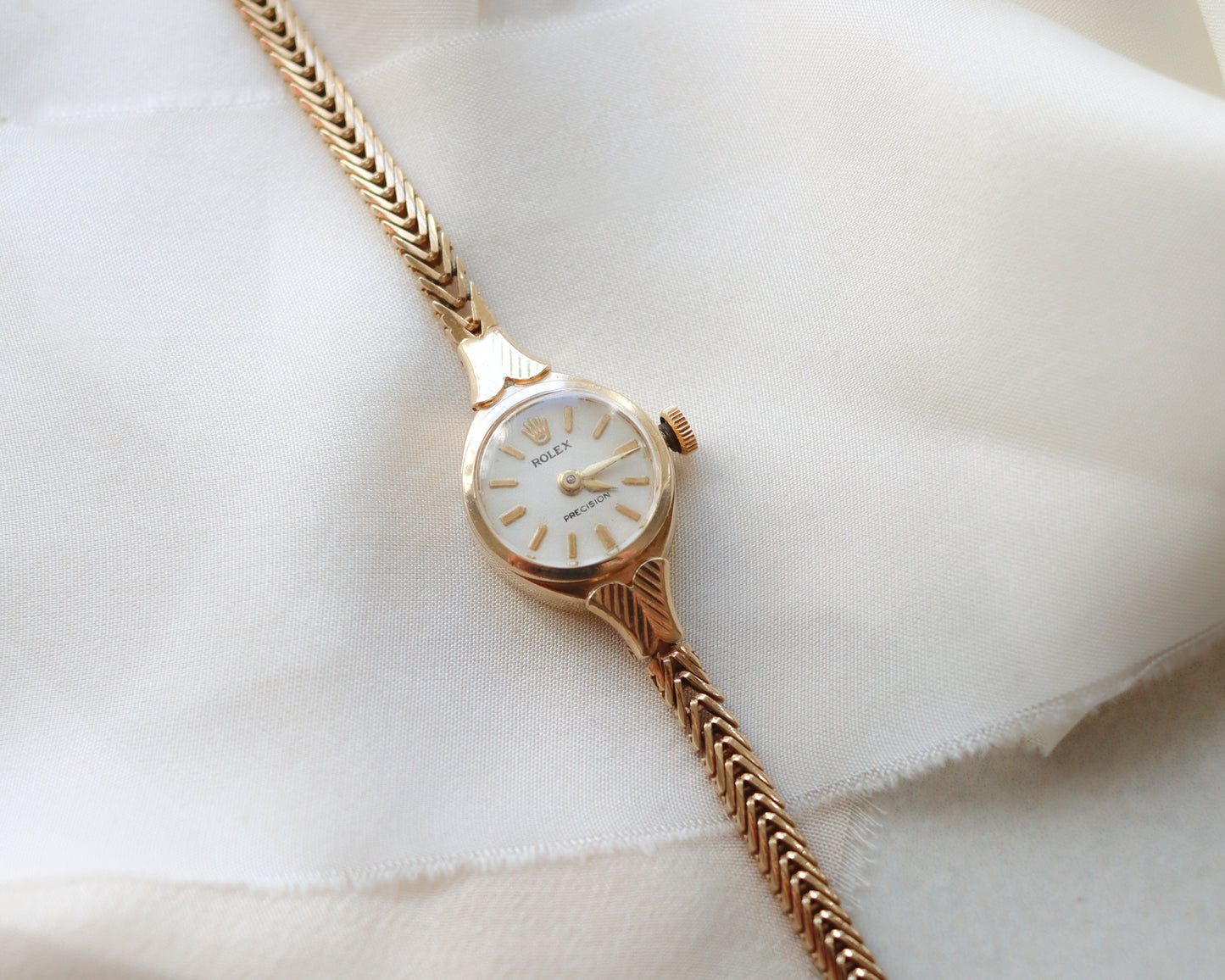 Ladies Rolex precision 9ct gold herringbone watch from 1963