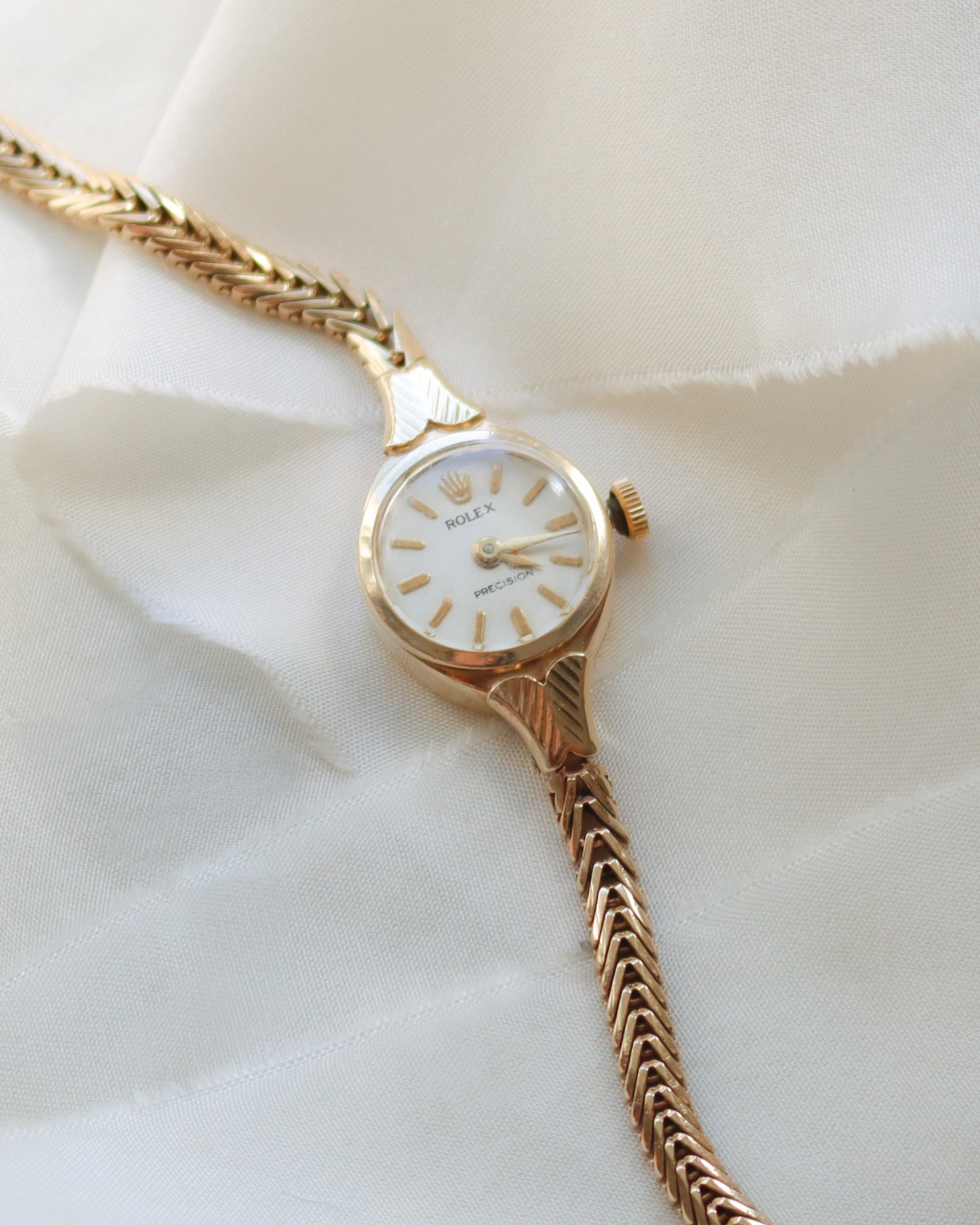 Ladies Rolex precision 9ct gold herringbone watch from 1963