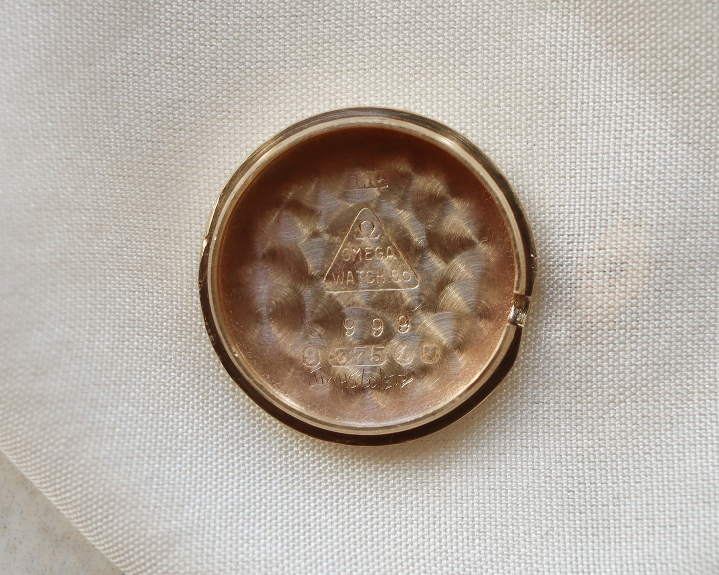 9ct gold Omega watch with mesh bracelet from 1985