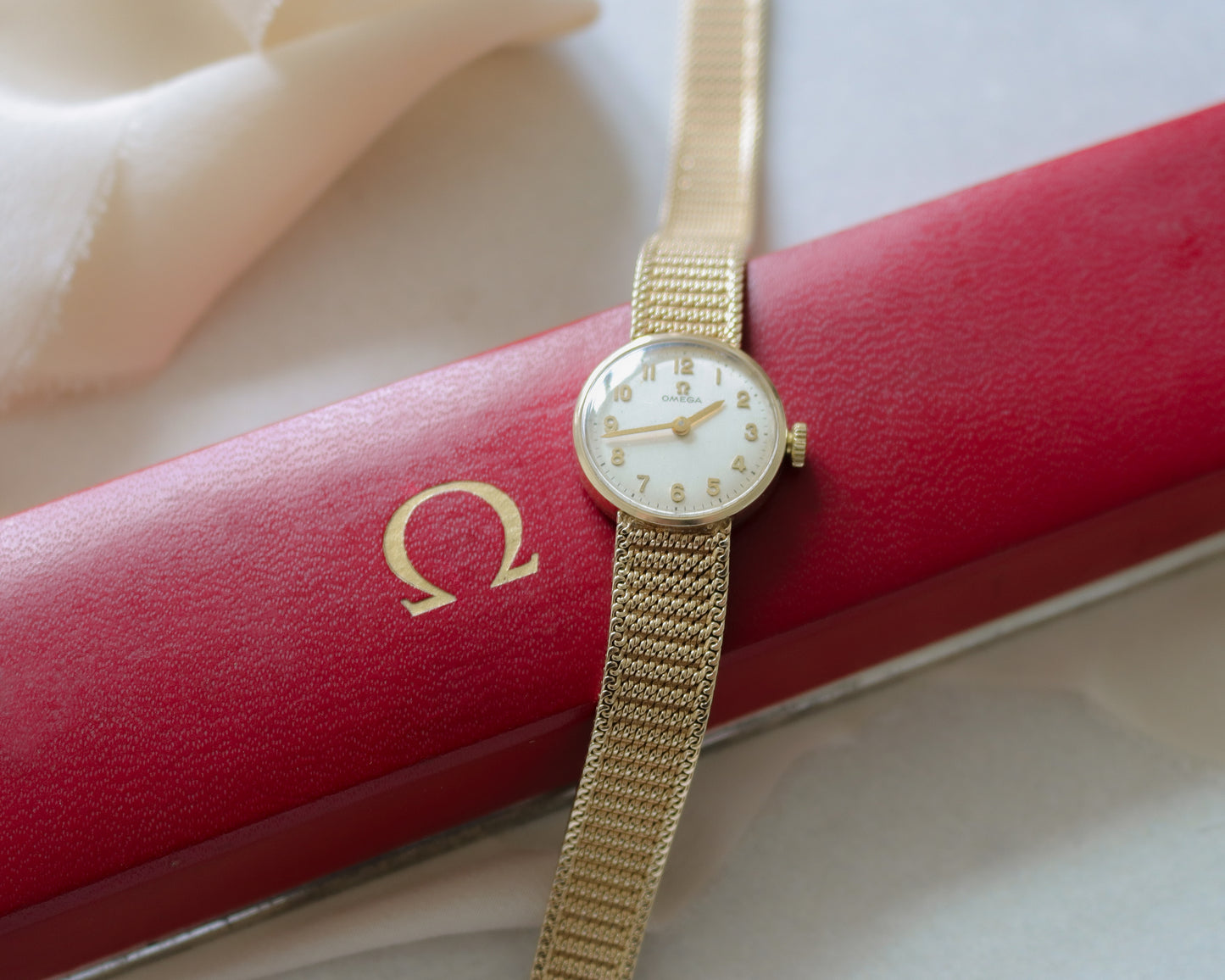 Sensational 9ct gold Omega manual 620 watch