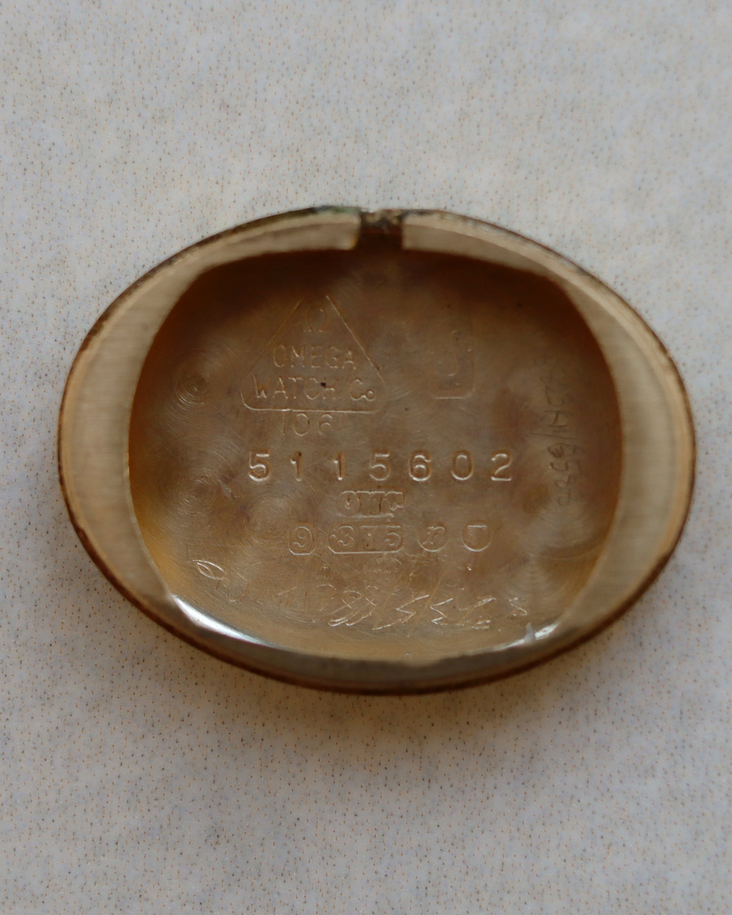9ct gold oval Omega watch - 1972