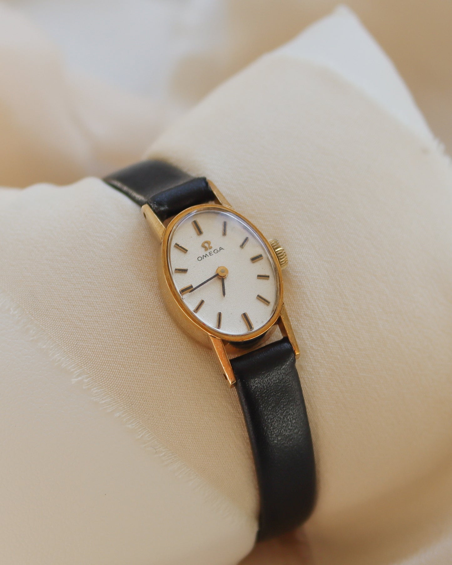 9ct gold oval Omega watch - 1972