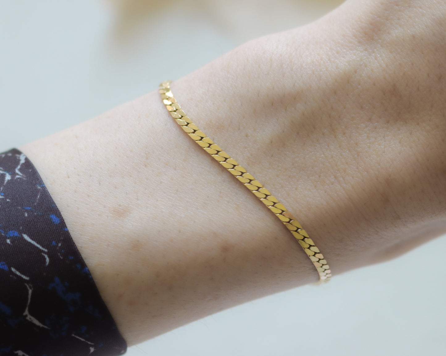 Flat 9ct flat cuban link bracelet