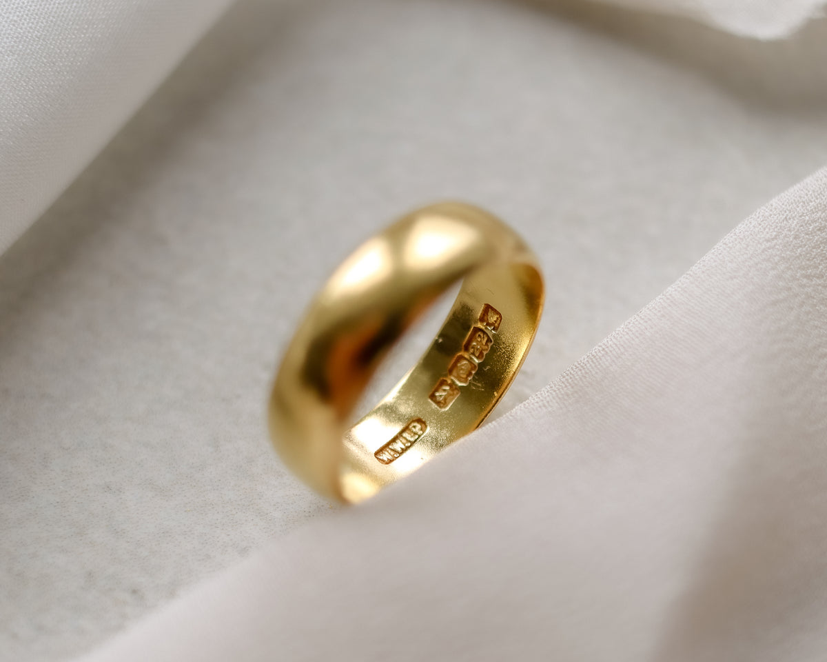 Antique 1920 22ct Gold Wedding Band Ring | 5.1g | UK L