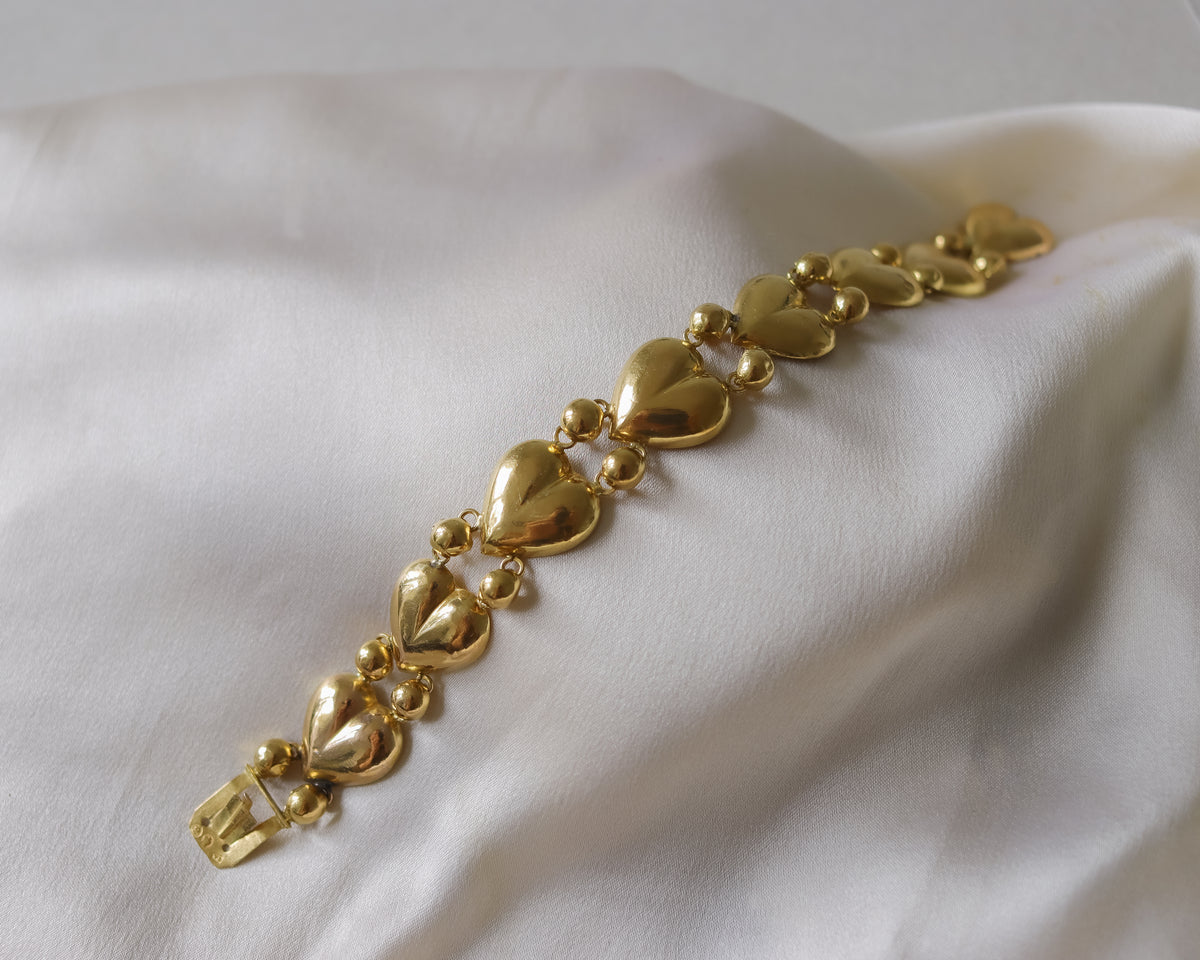 Rare Antique 22ct Gold Heart Link Bracelet – 11g