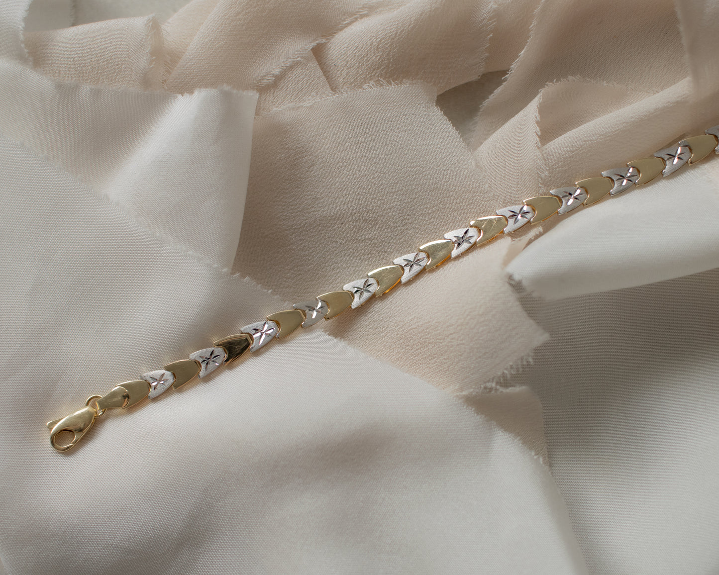 Vintage Italian 14ct Two-Tone Gold Bracelet - 20cm