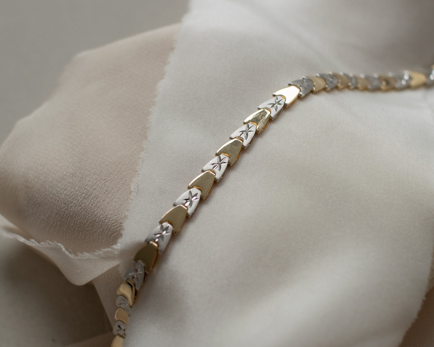 Vintage Italian 14ct Two-Tone Gold Bracelet - 20cm