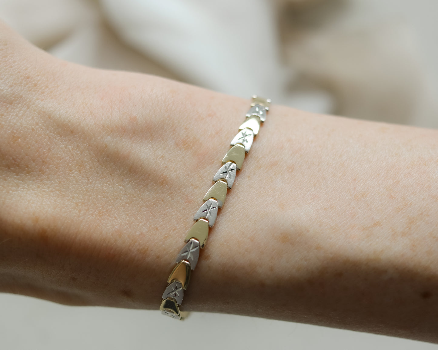 Vintage Italian 14ct Two-Tone Gold Bracelet - 20cm