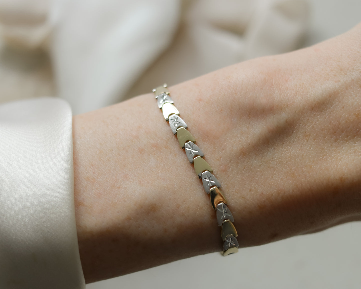 Vintage Italian 14ct Two-Tone Gold Bracelet - 20cm
