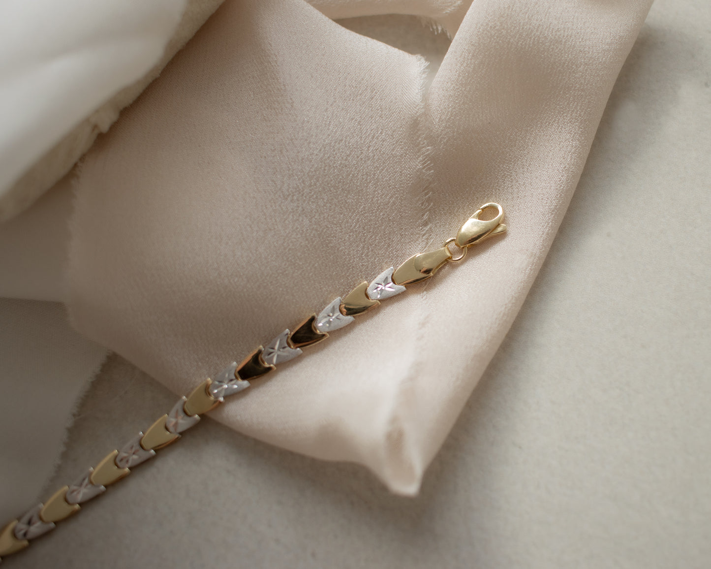 Vintage Italian 14ct Two-Tone Gold Bracelet - 20cm