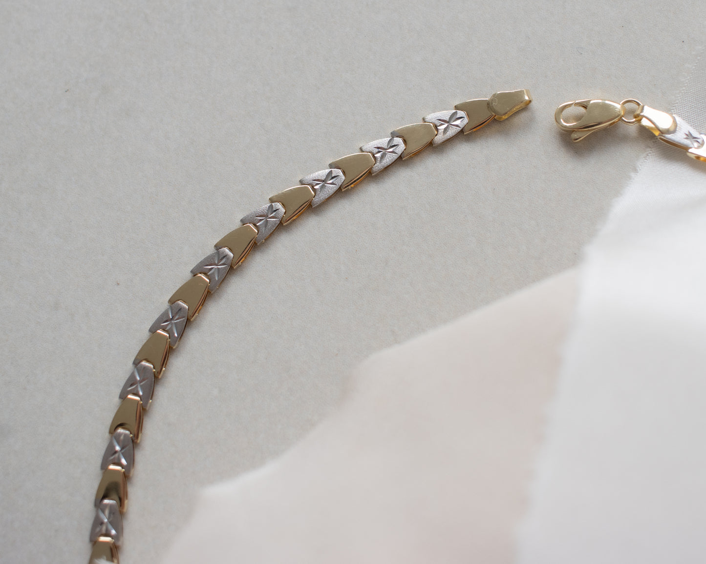Vintage Italian 14ct Two-Tone Gold Necklace - 45cm