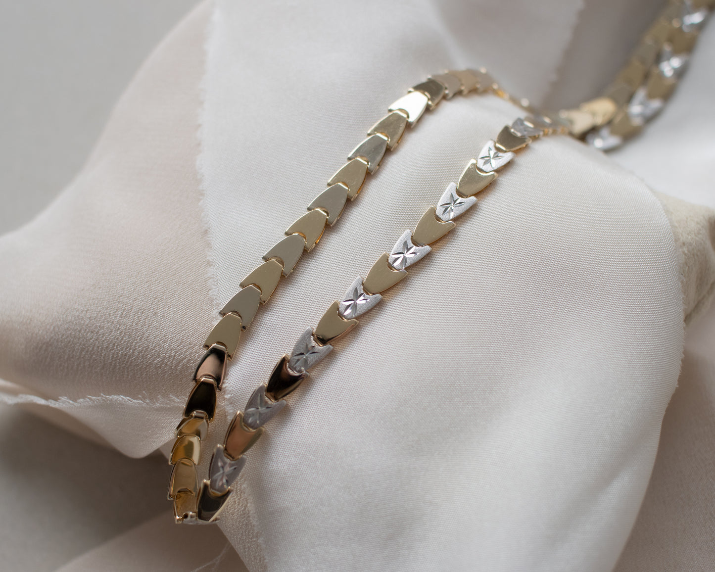 Vintage Italian 14ct Two-Tone Gold Necklace - 45cm
