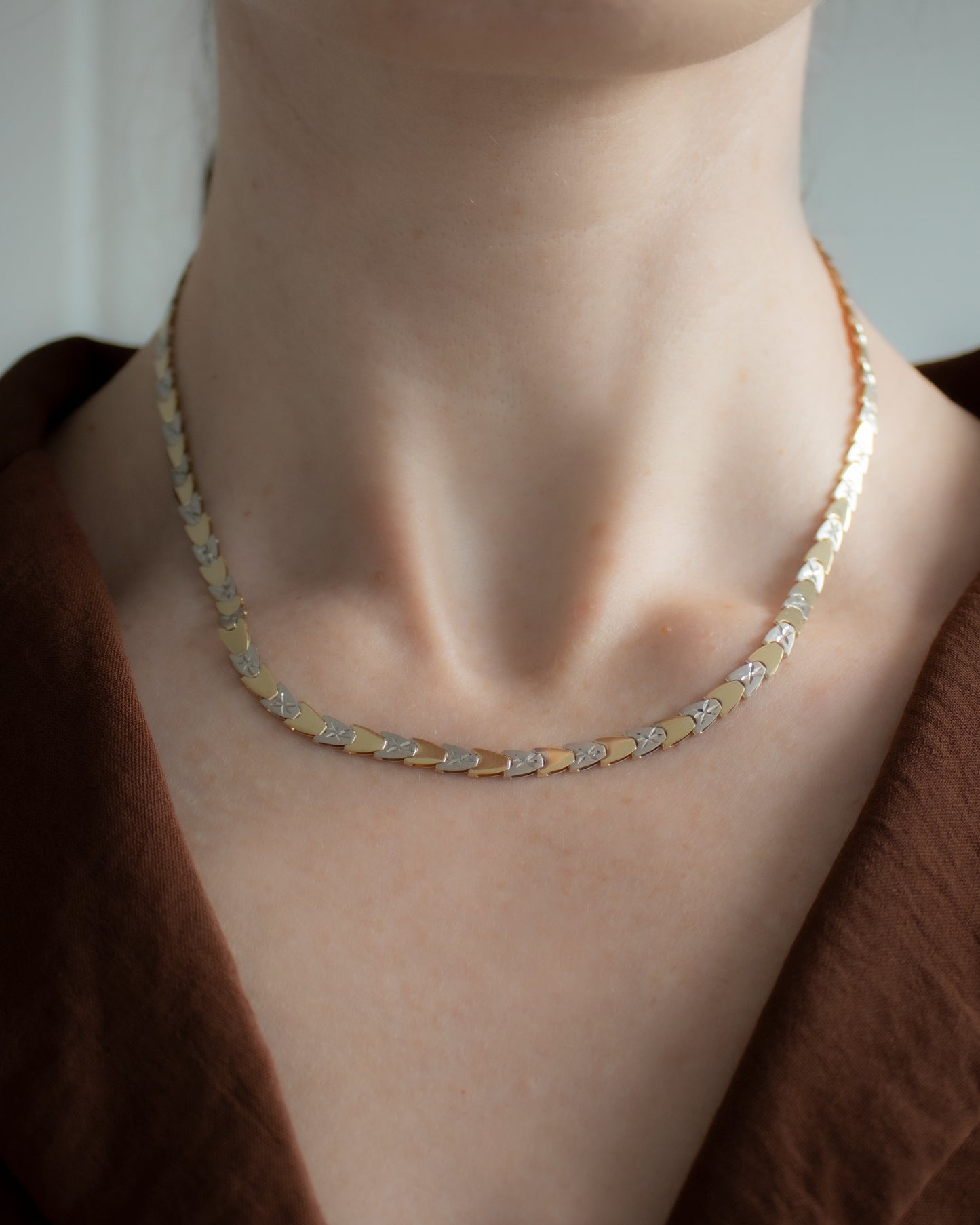 Vintage Italian 14ct Two-Tone Gold Necklace - 45cm