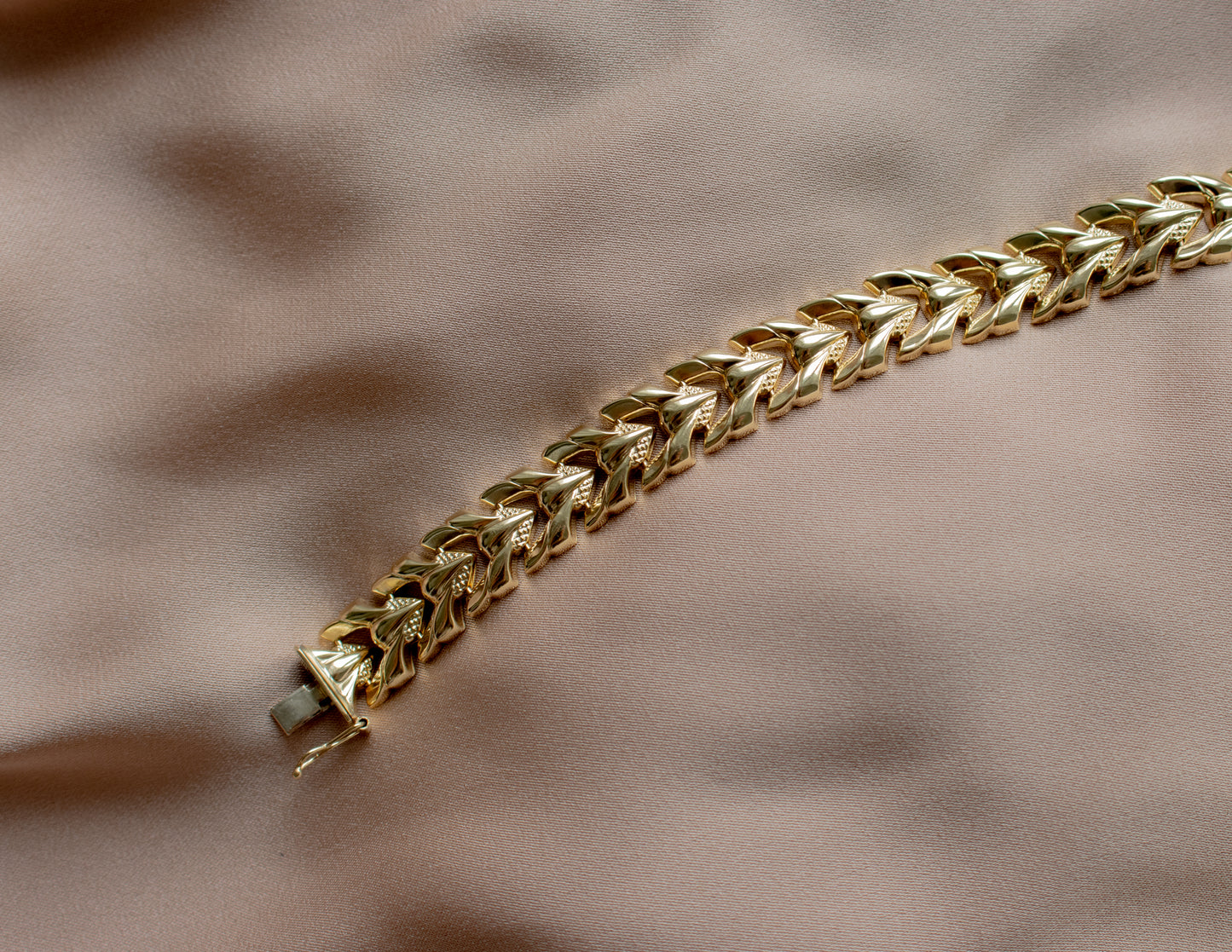 Vintage 14ct Gold Fancy Link Bracelet - 18cm