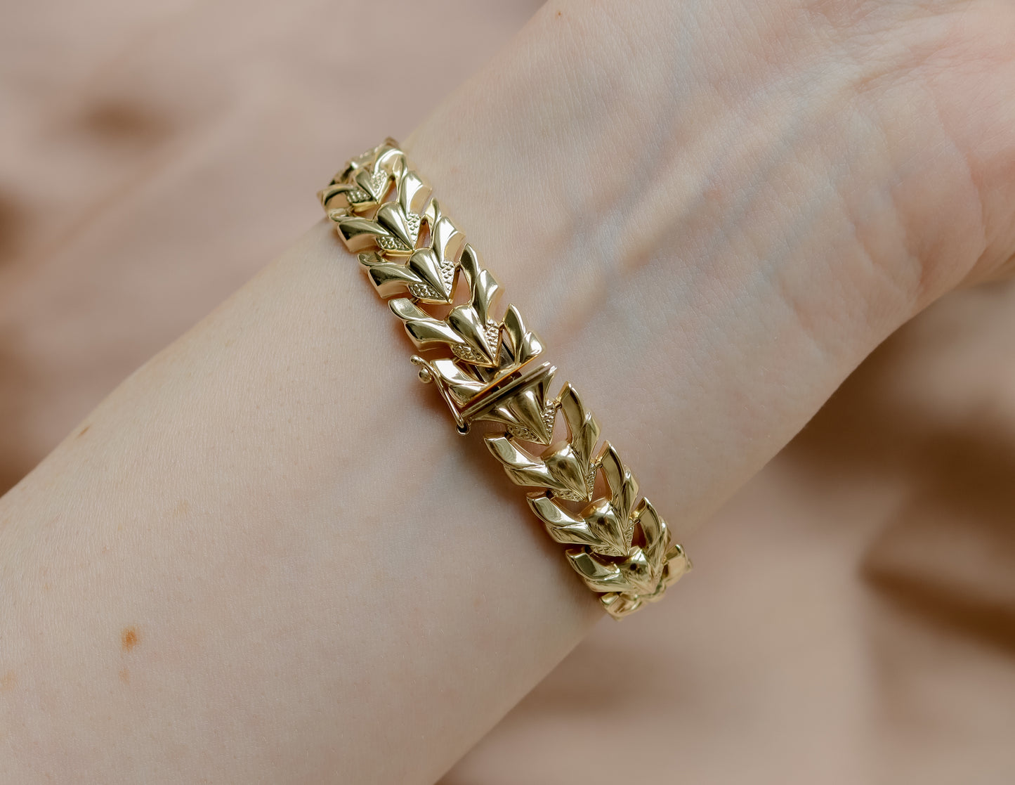 Vintage 14ct Gold Fancy Link Bracelet - 18cm