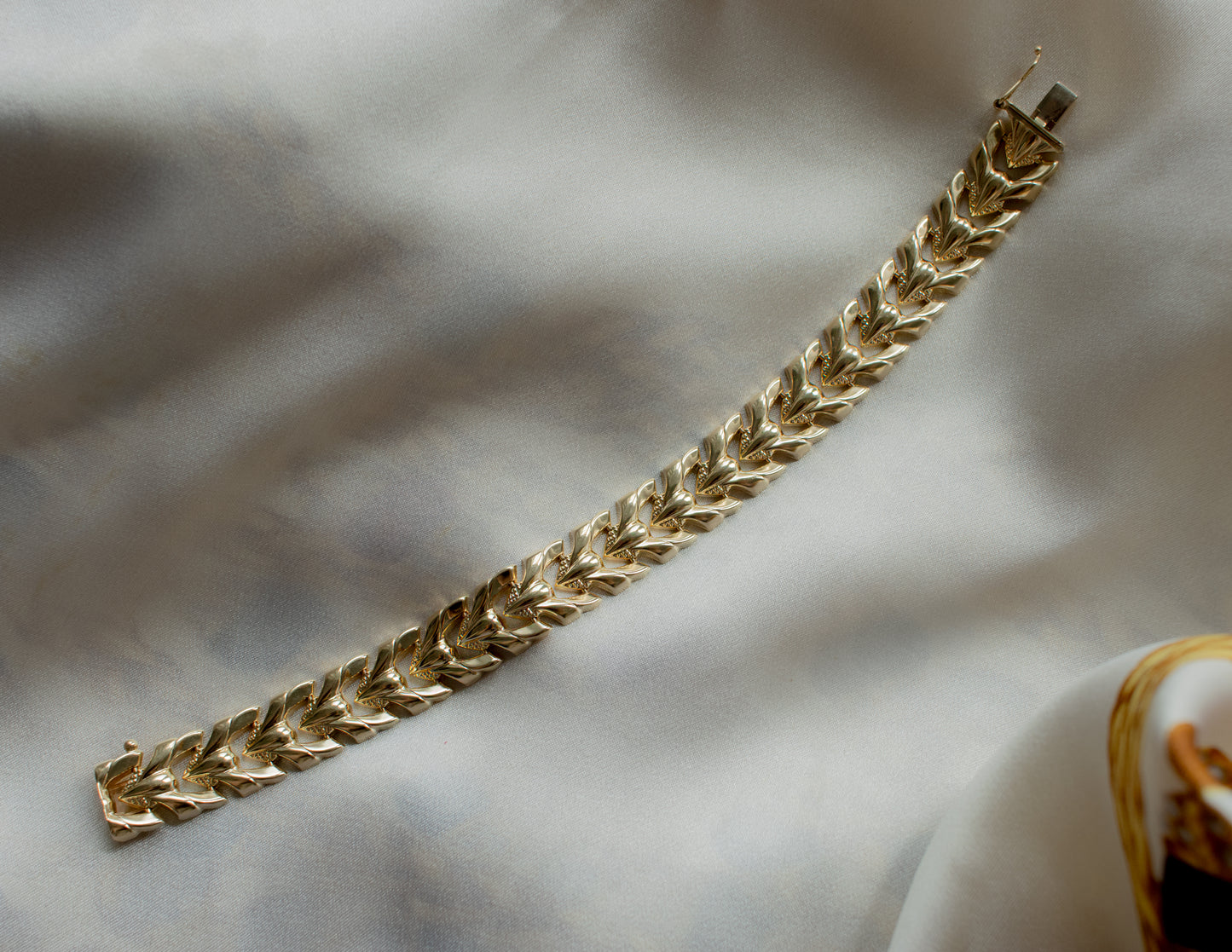 Vintage 14ct Gold Fancy Link Bracelet - 18cm