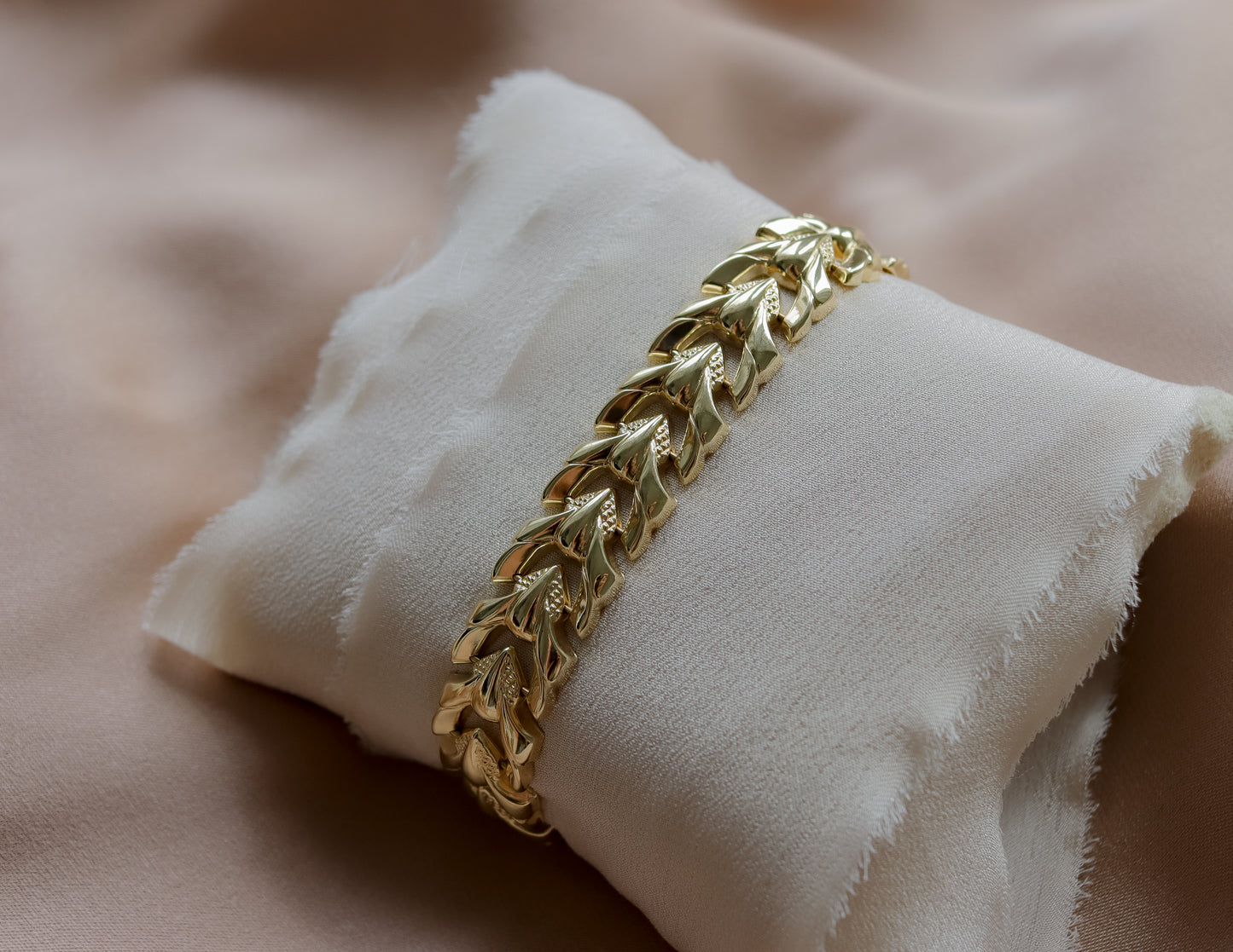 Vintage 14ct Gold Fancy Link Bracelet - 18cm
