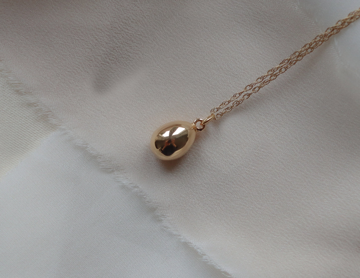 Solid 14ct Yellow Gold Egg Pendant Charm