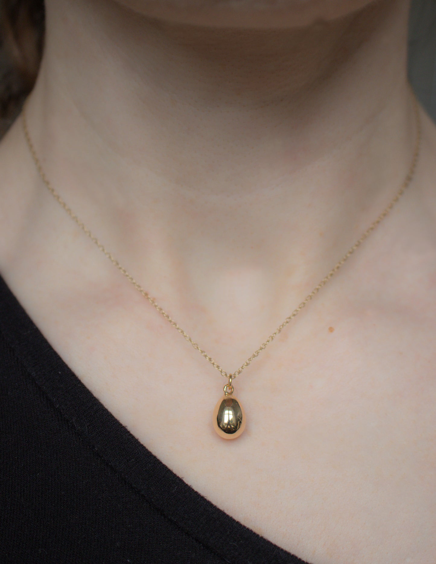 Solid 14ct Yellow Gold Egg Pendant Charm