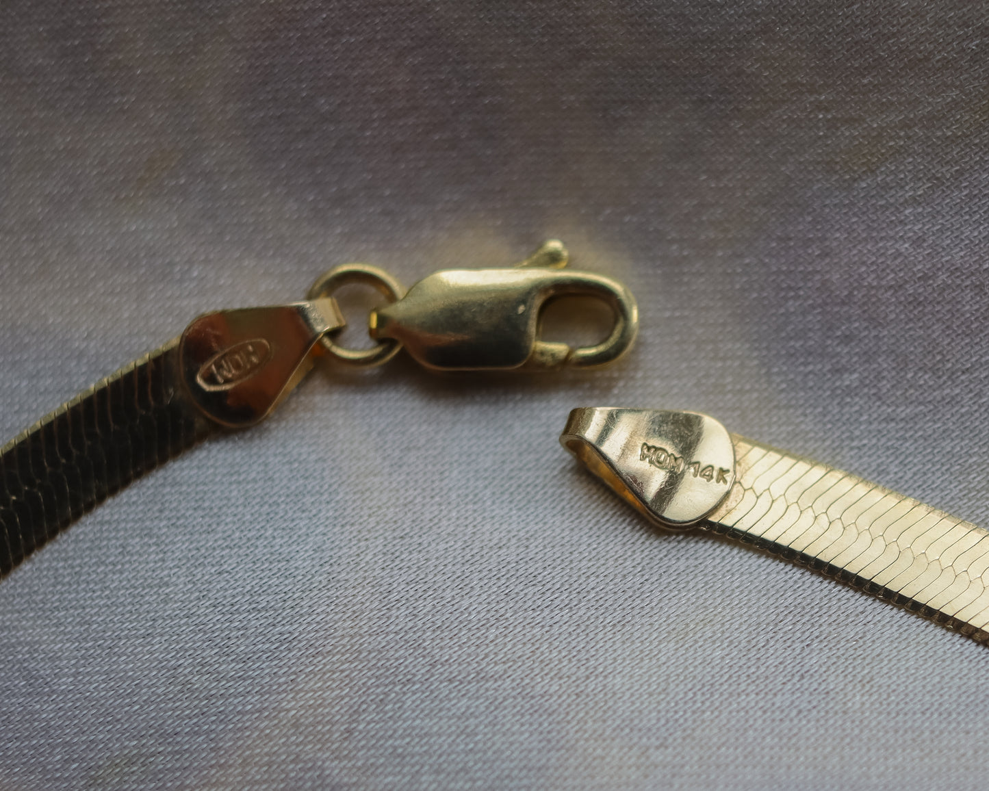 Vintage Italian 14ct Gold Flat Necklace - 40cm