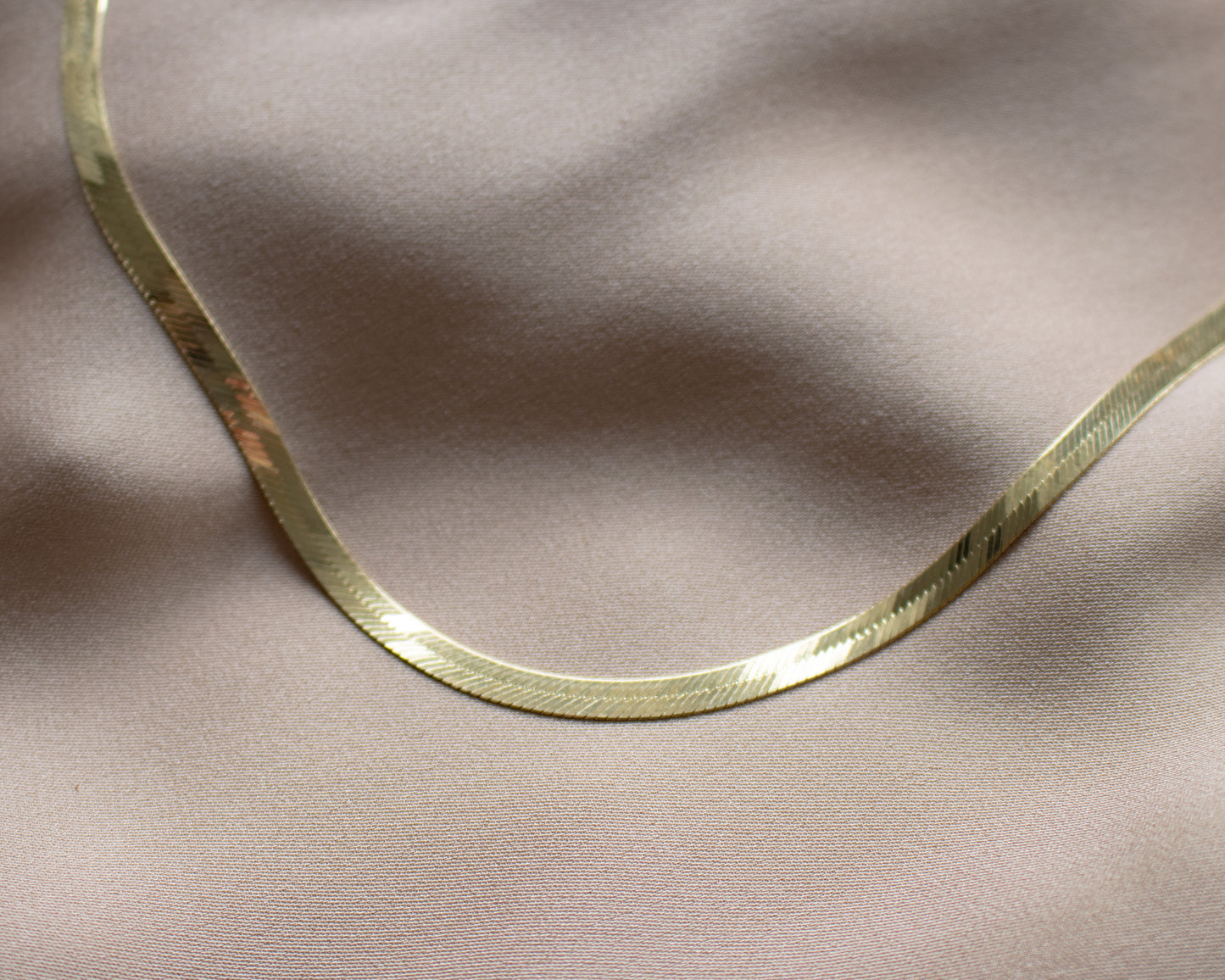 Vintage Italian 14ct Gold Flat Necklace - 43cm