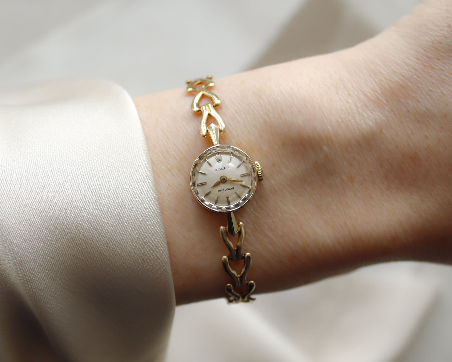 14ct Rolex precision watch with y-link bracelet - circa 1965