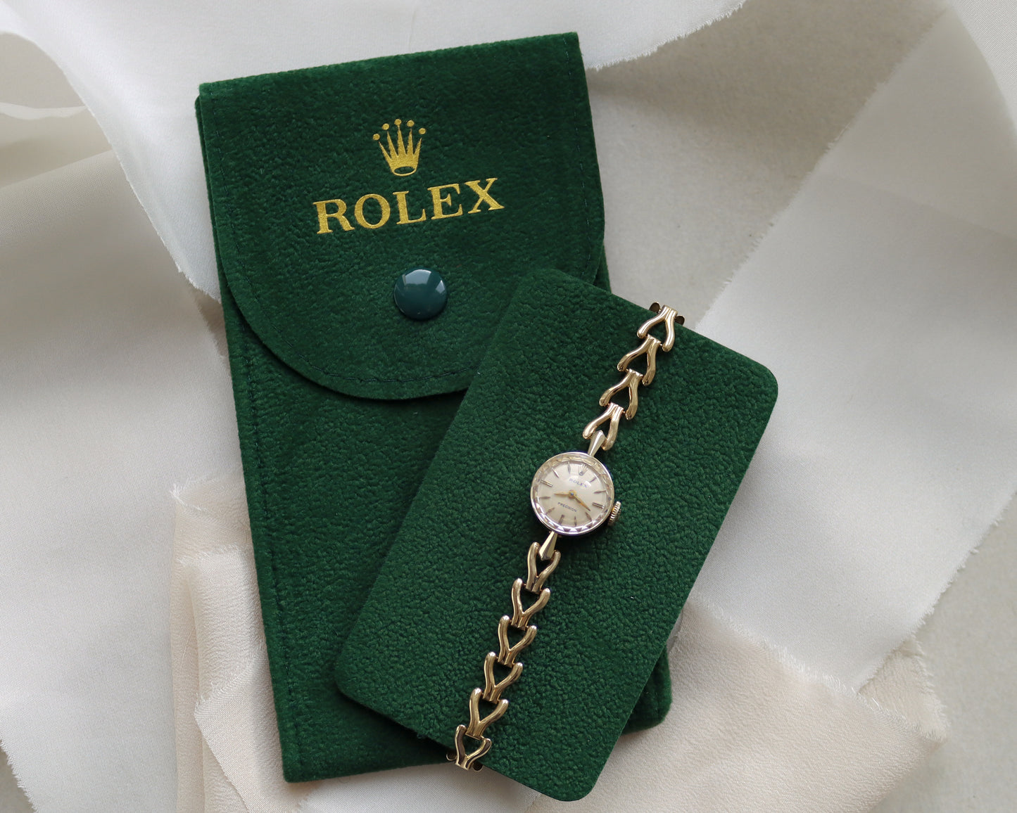 14ct Rolex precision watch with y-link bracelet - circa 1965
