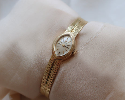 Super rare 1980's 14ct gold Omega watch with diamond shaped dial