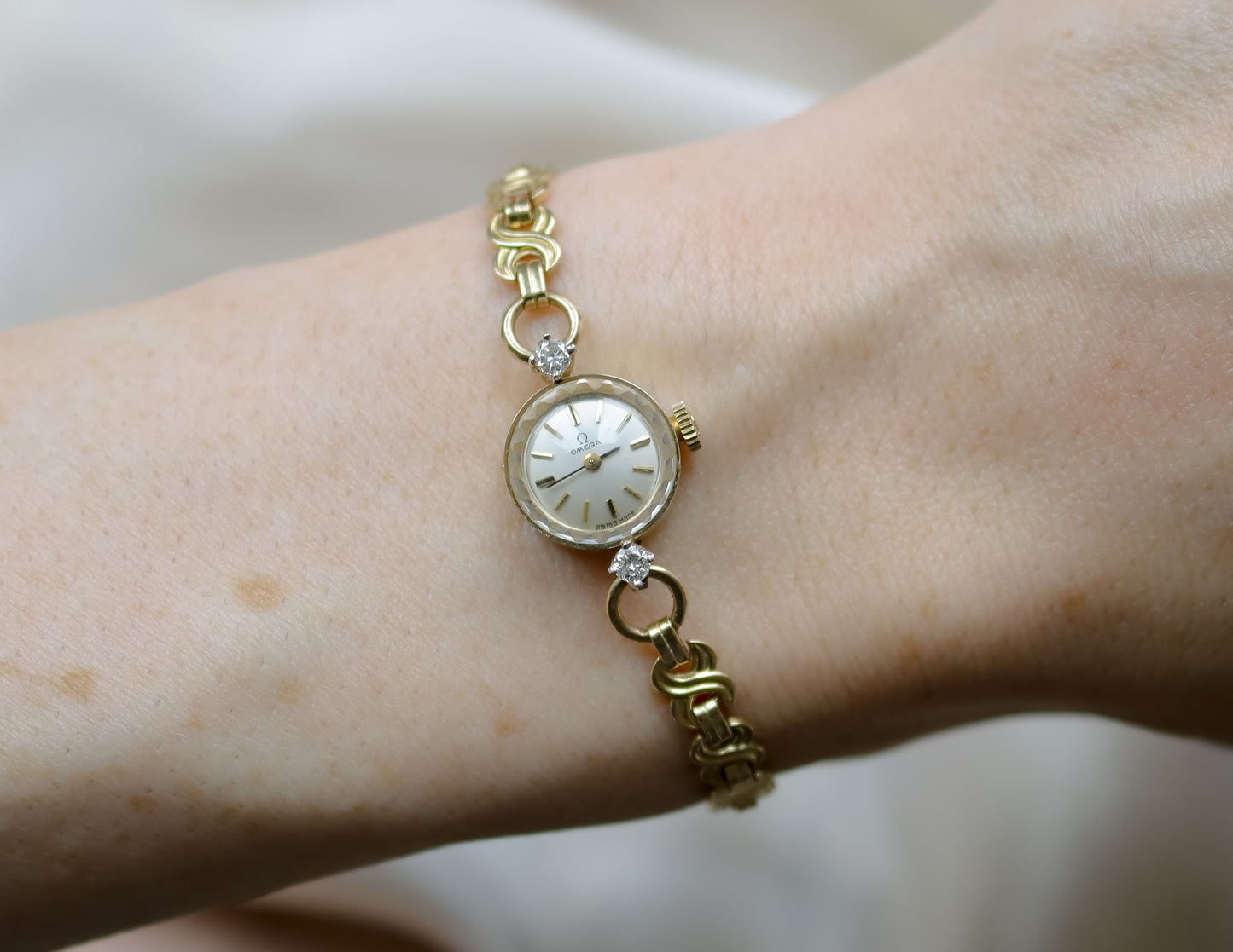 Vintage 14ct gold Omega Ladies Diamond Cocktail Watch - 1966