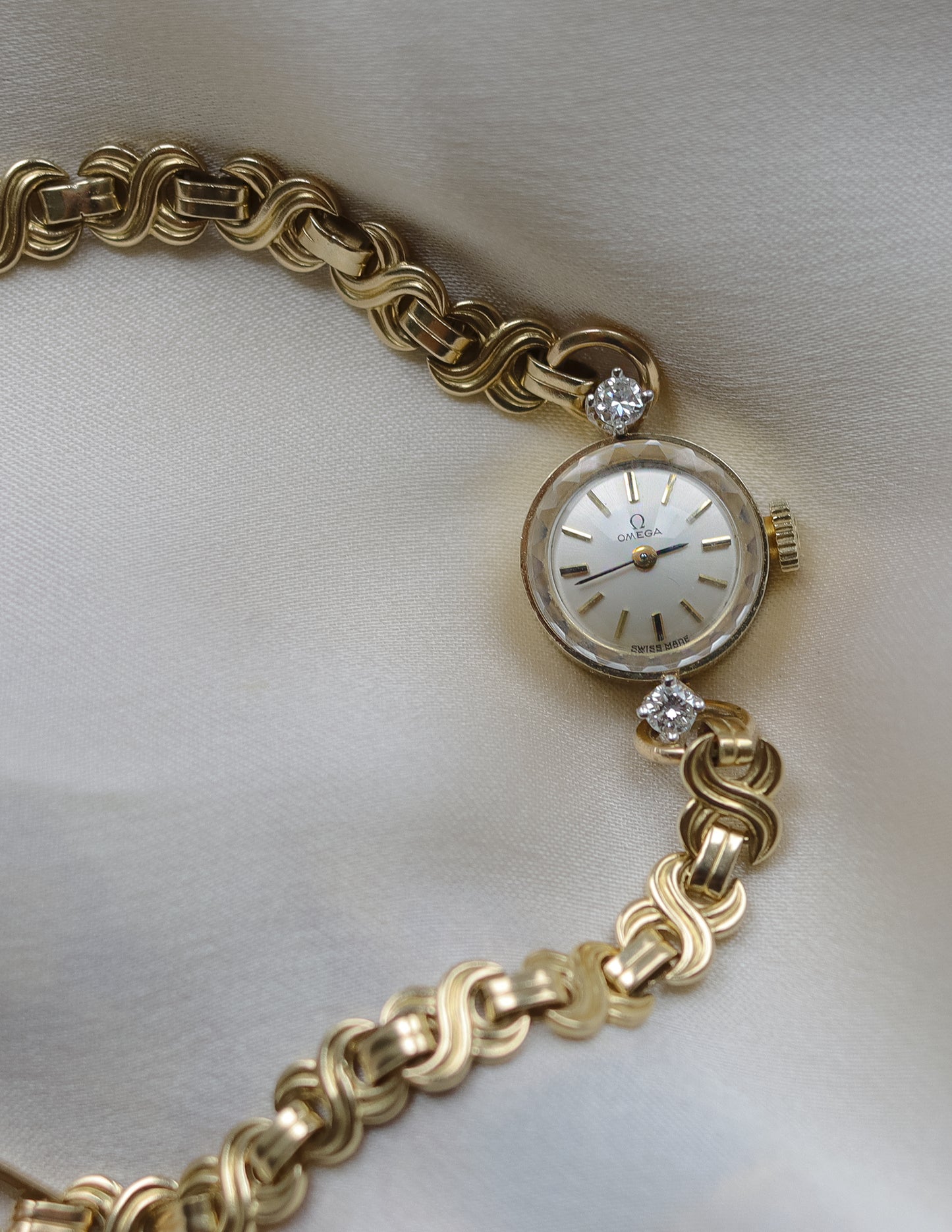 Vintage 14ct gold Omega Ladies Diamond Cocktail Watch - 1966