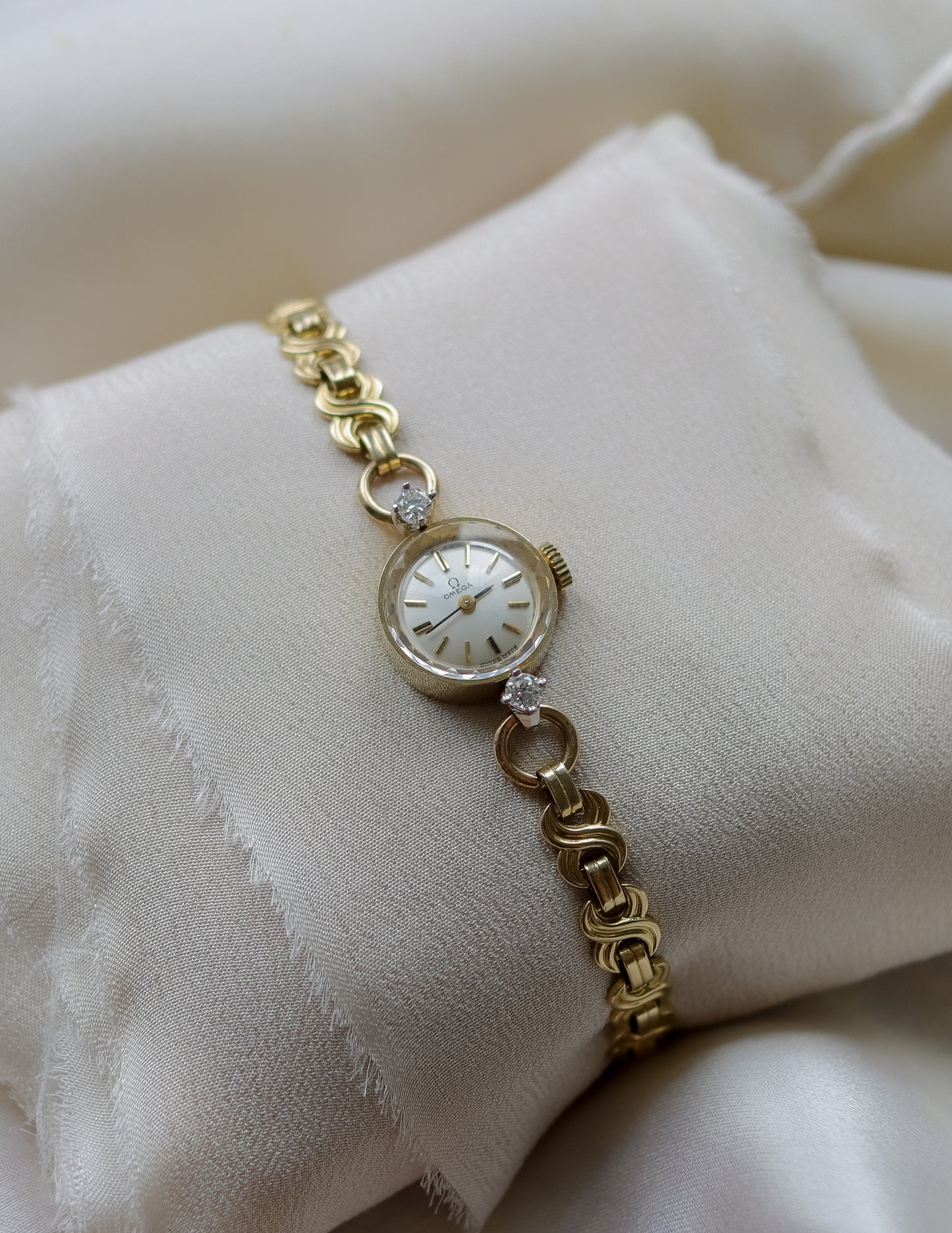 Vintage 14ct gold Omega Ladies Diamond Cocktail Watch - 1966