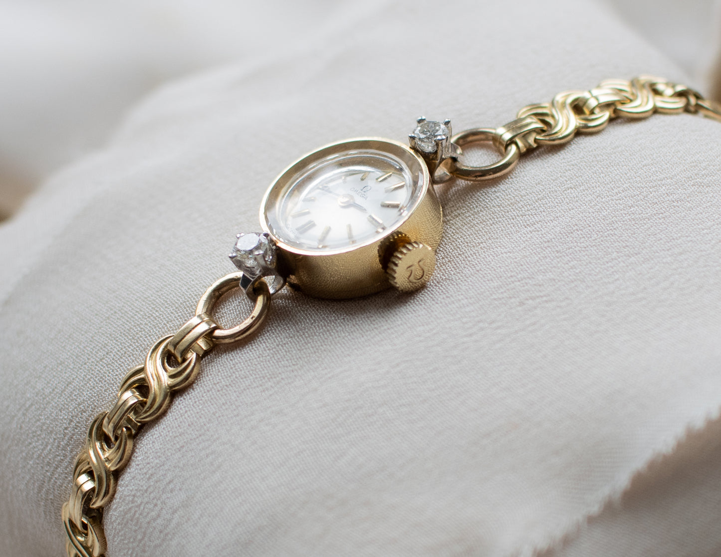 Vintage 14ct gold Omega Ladies Diamond Cocktail Watch - 1966