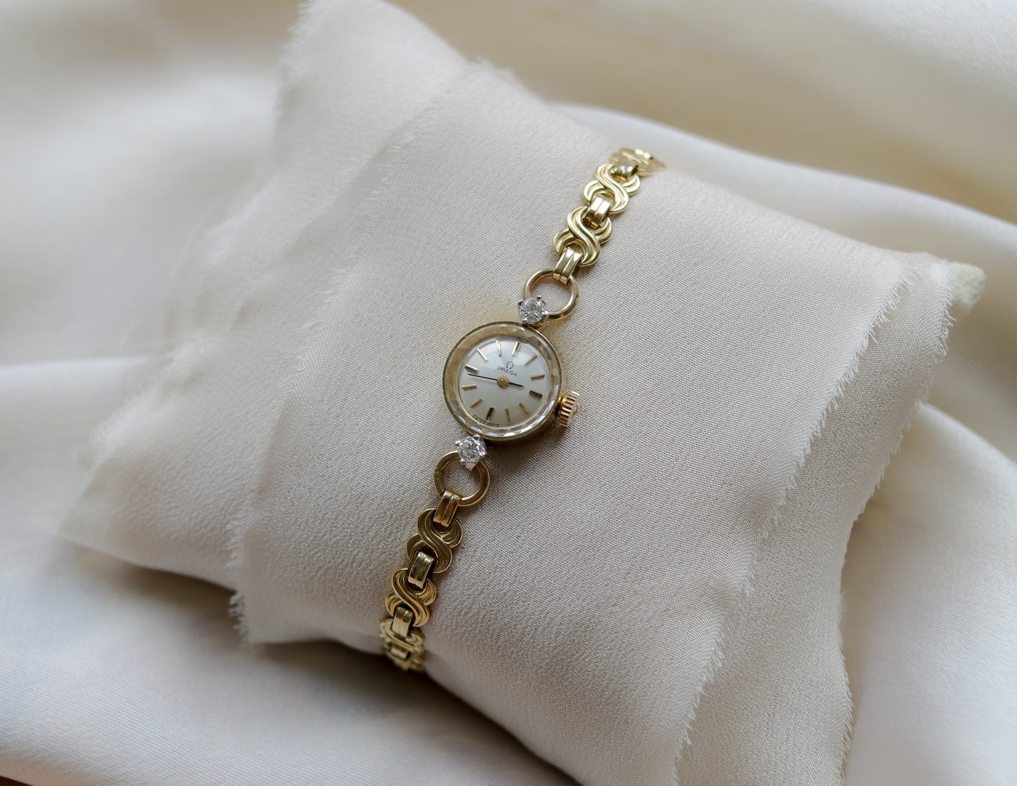 Vintage 14ct gold Omega Ladies Diamond Cocktail Watch - 1966