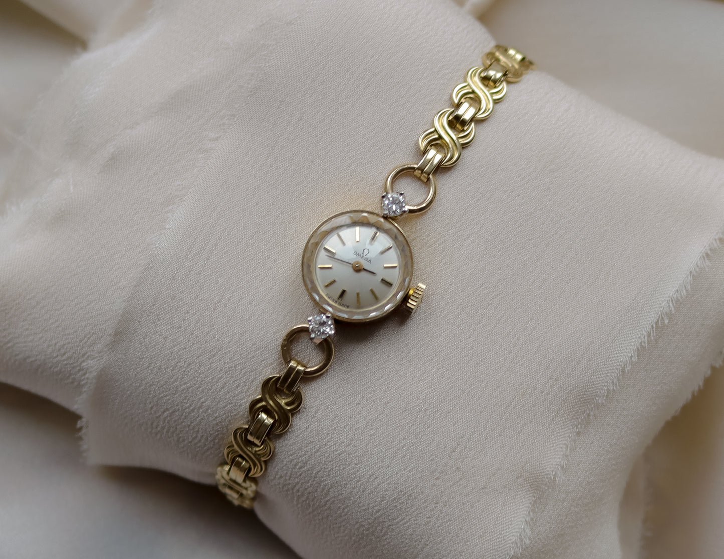 Vintage 14ct gold Omega Ladies Diamond Cocktail Watch - 1966