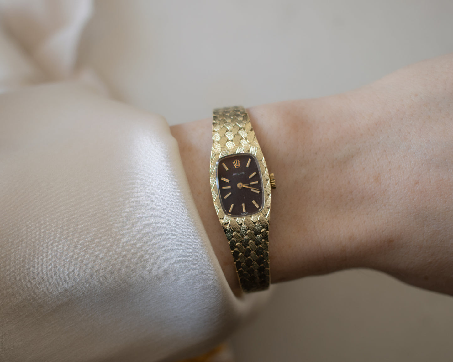 Rare Vintage Ladies Rolex 14ct Gold Bracelet Watch - 1970s