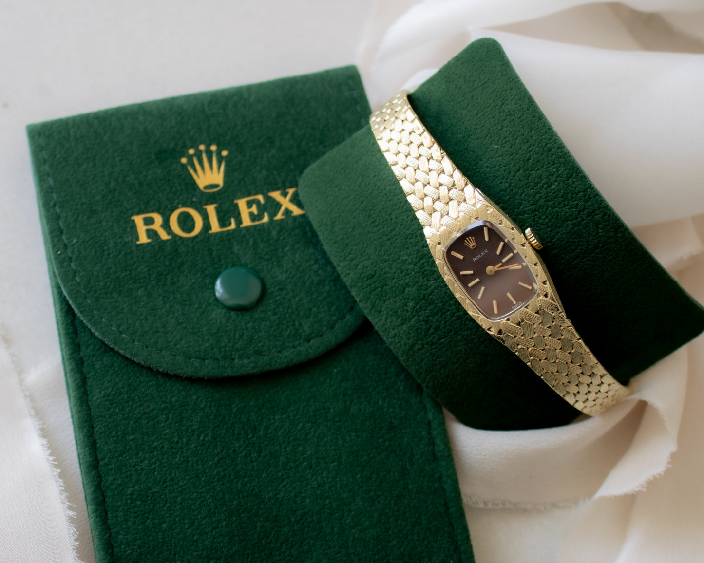 Rare Vintage Ladies Rolex 14ct Gold Bracelet Watch - 1970s