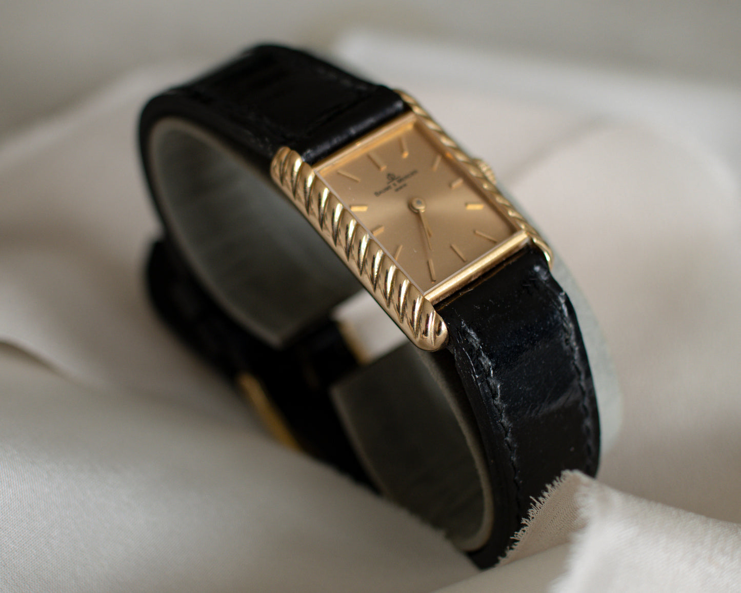 Vintage Baume & Mercier 18ct Gold Rectangular Tank Watch | 1974
