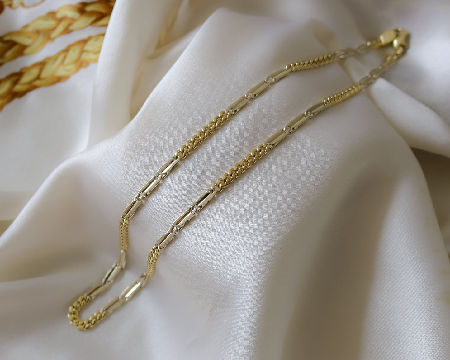 Vintage 18ct Gold Fancy Link Chain Necklace - 40cm - 22grams