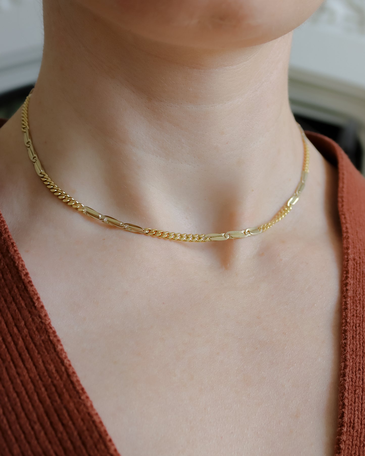 Vintage 18ct Gold Fancy Link Chain Necklace - 40cm - 22grams