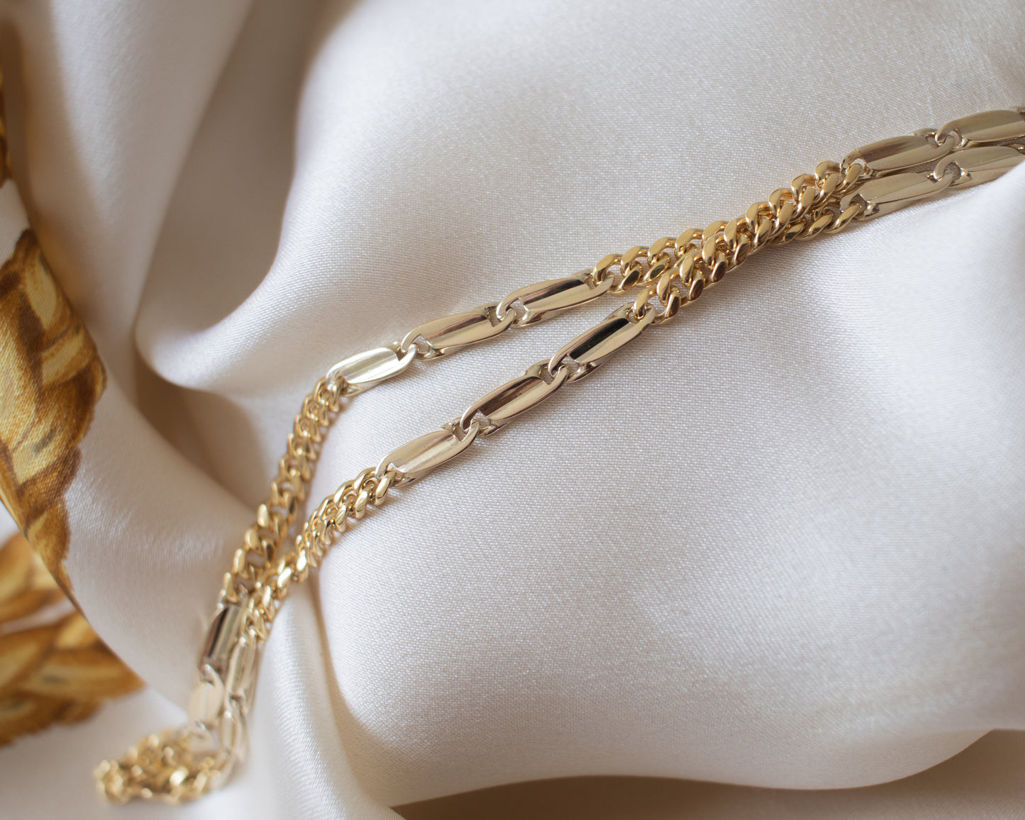 Vintage 18ct Gold Fancy Link Chain Necklace - 40cm - 22grams