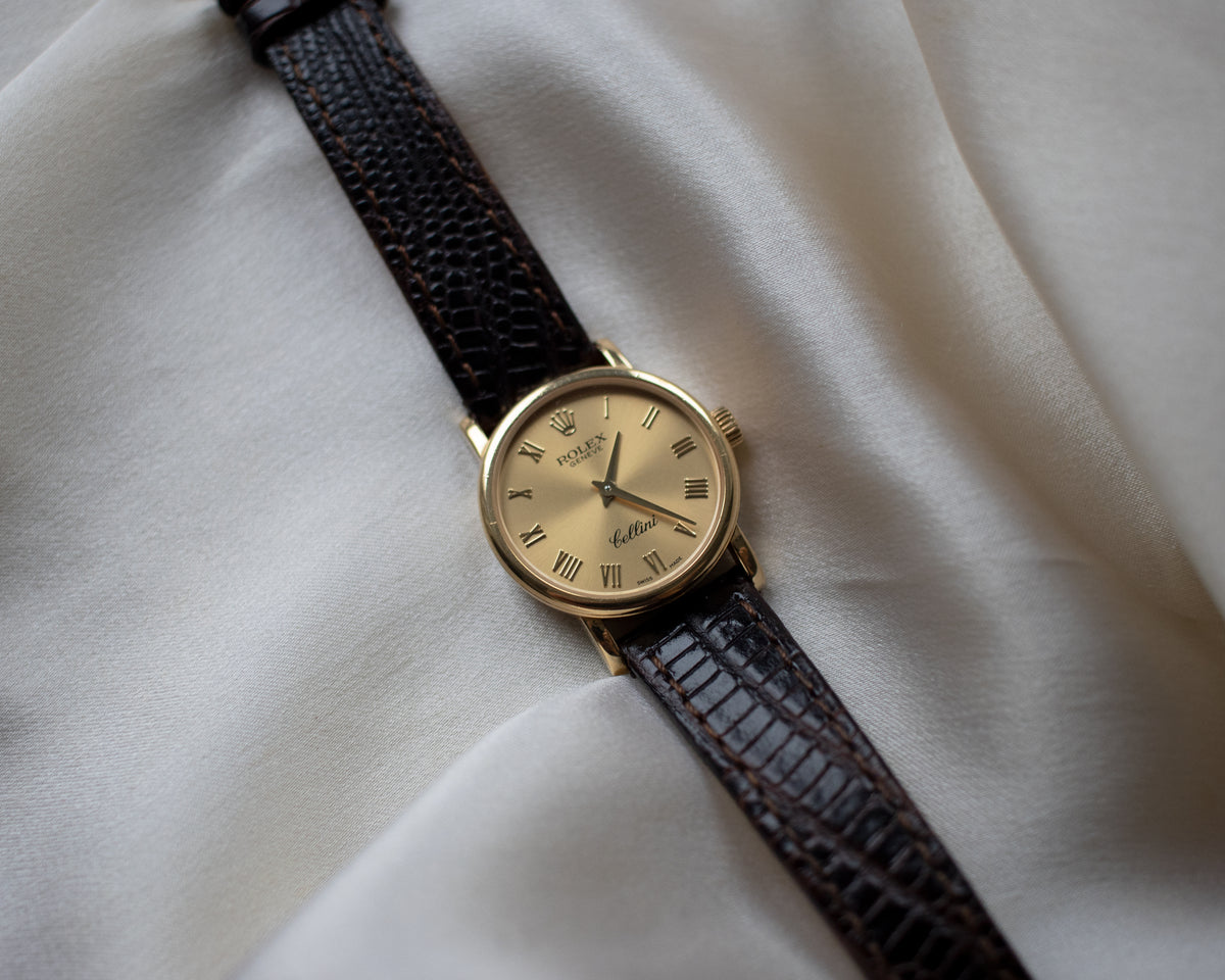 Vintage Rolex Cellini 6110 18ct Yellow Gold 25mm Ladies Watch | Champagne Dial