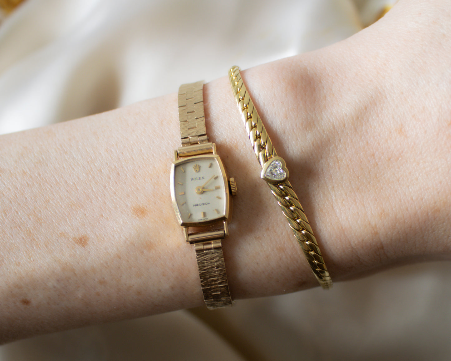Italian 18ct Gold Diamond Heart Bracelet – 11g