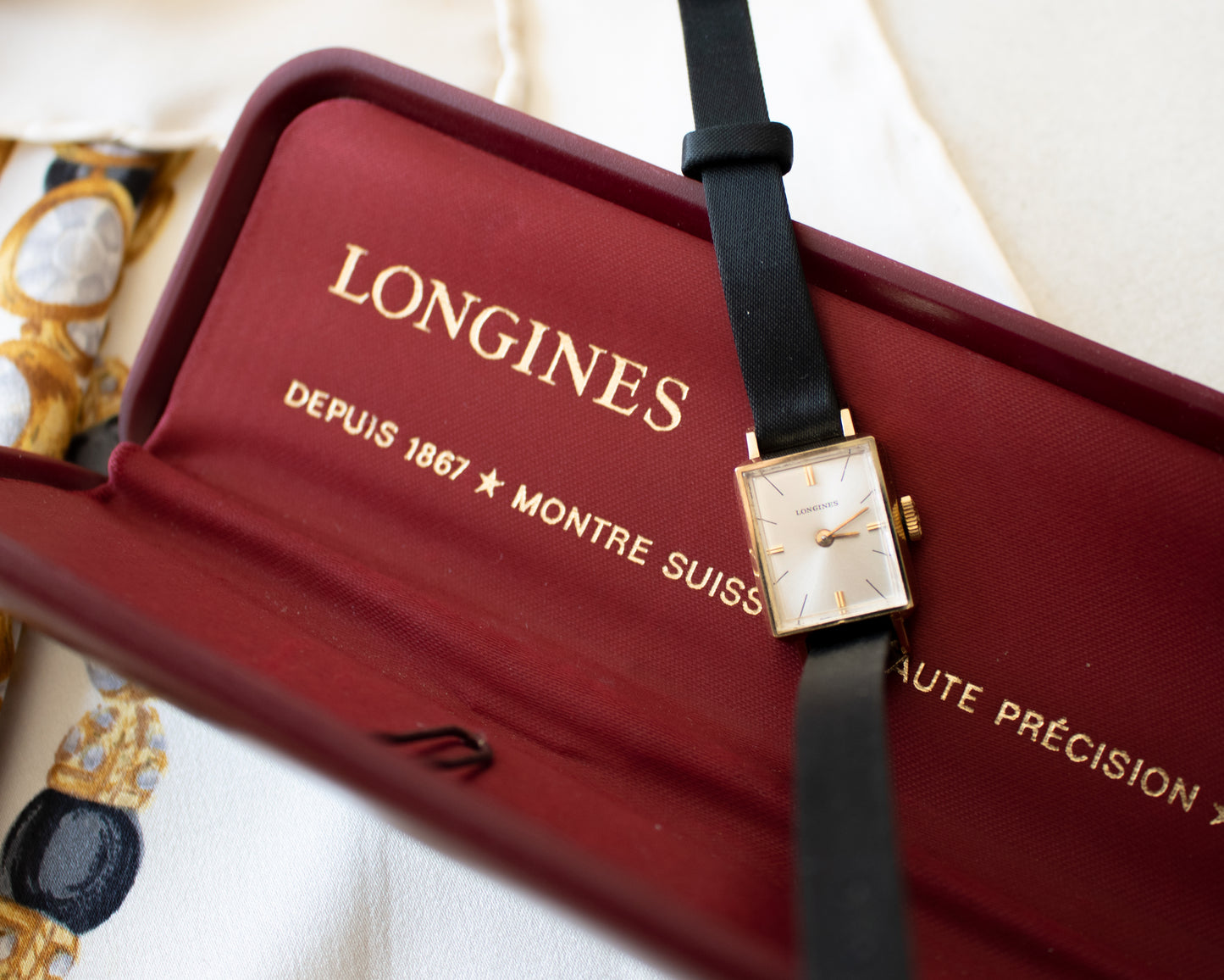 Vintage 1968 Longines Ladies 18ct Gold Watch - Rectangular Manual Wind